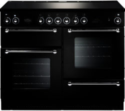 RANGEMASTER  110 Electric Ceramic Range Cooker - Black & Chrome